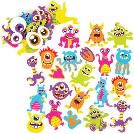 Pěnové samolepky příšerky (120ks) AV406