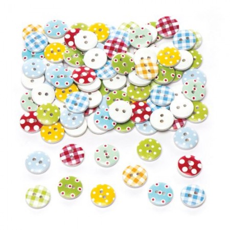 Dřevěné knoflíky se vzorkem (AW264)