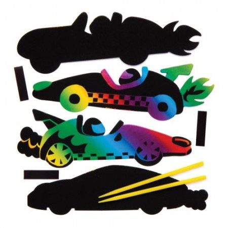 Magnetky závodní auta barvené škrabáním (AW577)