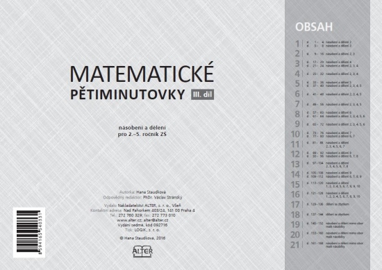 MATEMATICKÉ PĚTIMINUTOVKY - III. díl