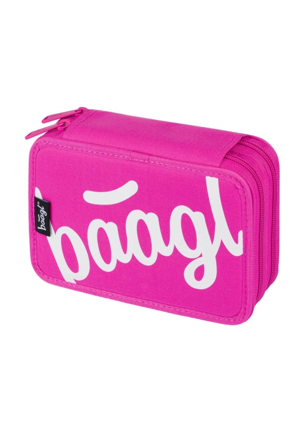 BAAGL Školní penál dvoupatrový Logo růžový 