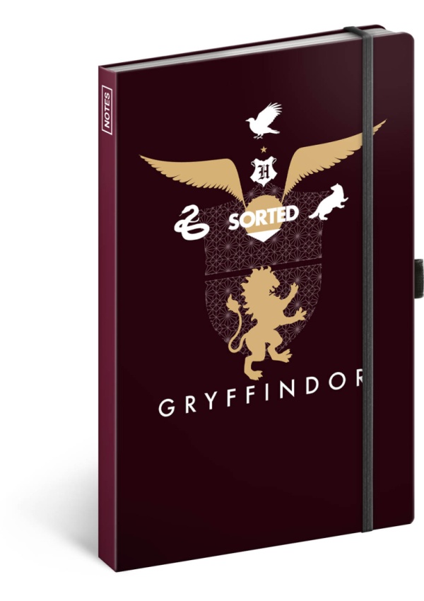 Notes Harry Potter – Gryffindor, linkovaný, 13 × 21 cm