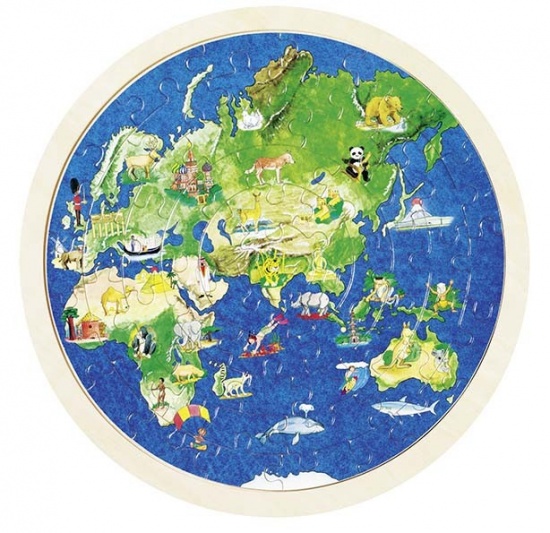 Levně Oboustranné puzzle – Zeměkoule