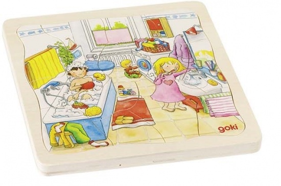 Můj den - vrstvené puzzle ze dřeva