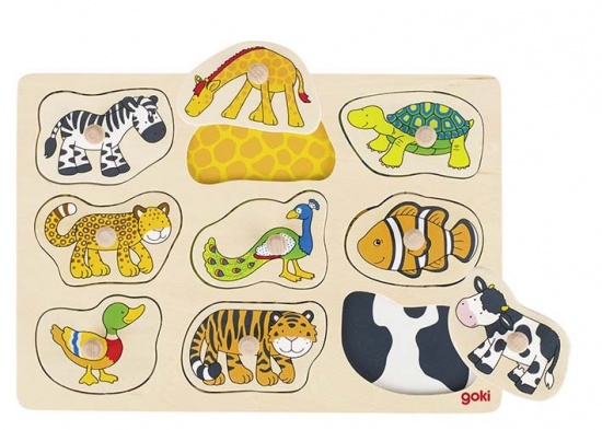 Levně Puzzle s dřevěnými úchytkami, 9 dílů