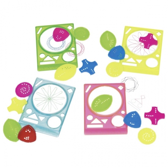 Pravítko se 4 geometrickými šablonami - Spirograf