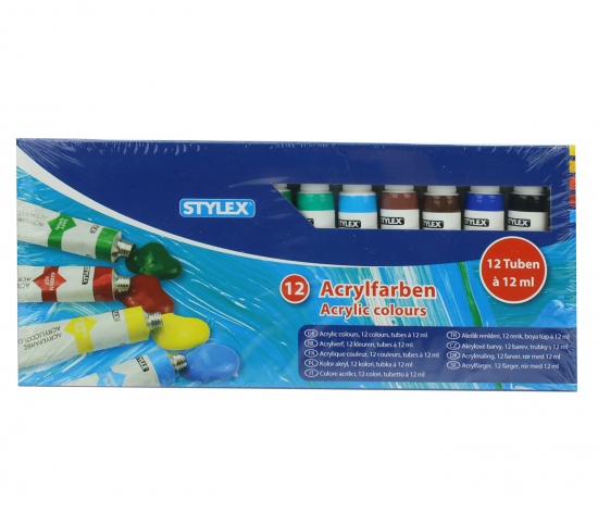 Barvy akrylové sada 12 barev 12ml