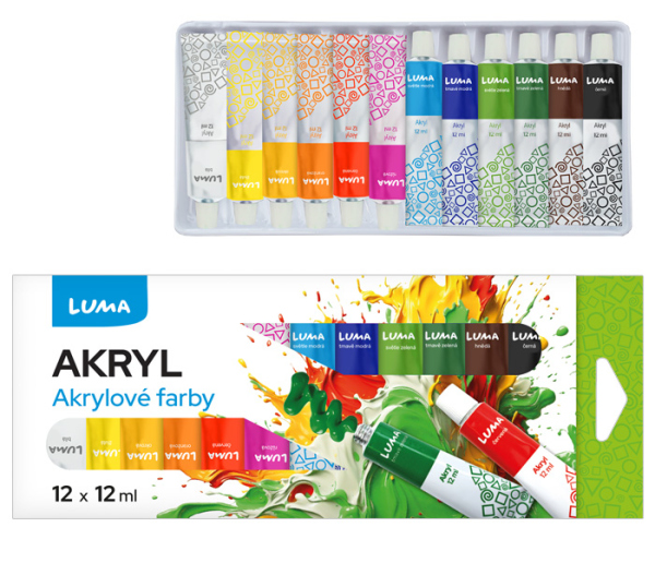 Barvy akrylové sada LUMA 12 barev 12ml