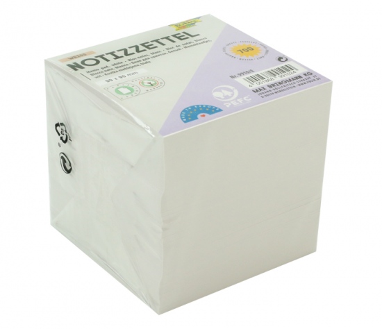 Bloček KOSTKA bílá 90 x 90mm, nelepená