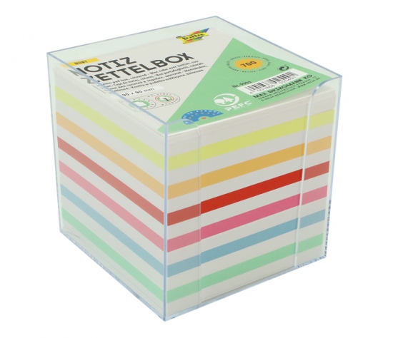 Bloček KOSTKA pruhovaná 90 x 90mm nelepená + plastová krabička