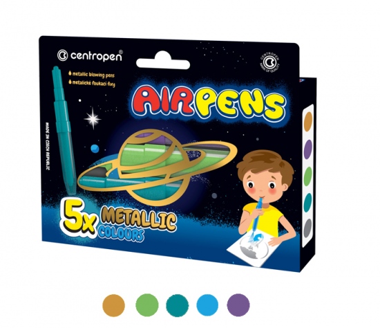 Foukací fixy CENTROPEN 1590/5 sada METALLIC