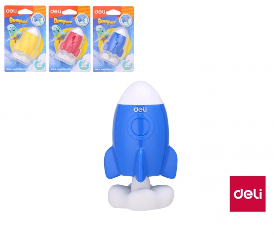 Ořezávátko se zásobníkem a gumou BUMPEES raketa DELI ER00601