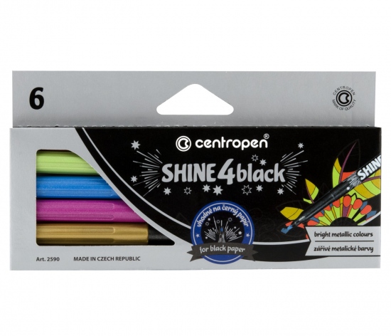 Levně Popisovač CENTROPEN 2590/6 SHINE 4 BLACK