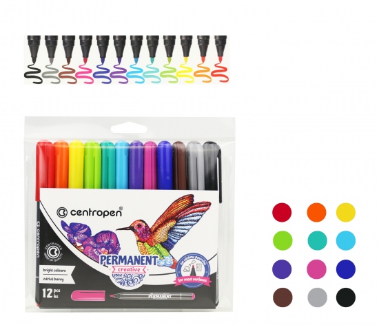 Levně Popisovač CENTROPEN 2896/12 sada permament kreativ