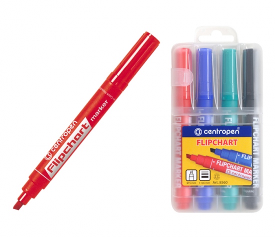 Popisovač CENTROPEN 8559/4 STÍRATELNÝ značkovač sada s magnetickou houbičkou