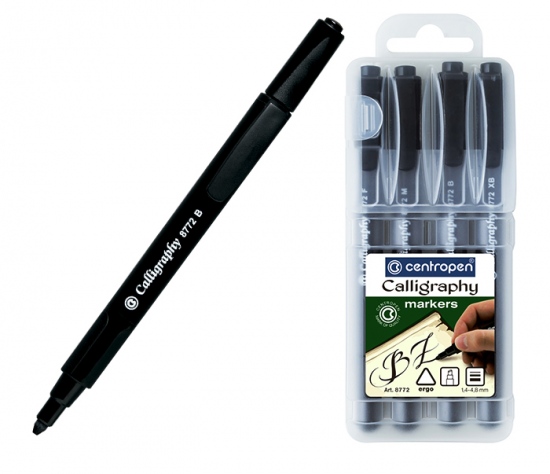 Levně Popisovač CENTROPEN 8772/4 černý kaligraf