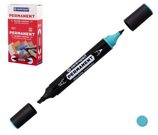 Popisovač Centropen Double 1666 zelený Permanentní