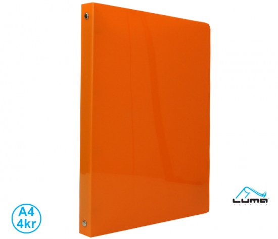 Pořadač LUMA A4 neon 4 kroužkový oranžový