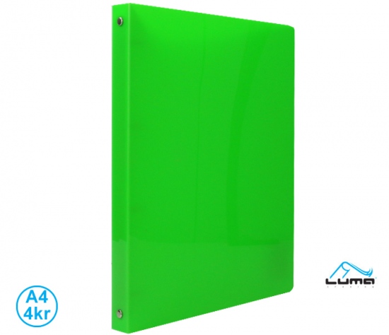 Pořadač LUMA A4 neon 4 kroužkový zelený