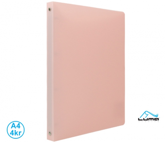 Pořadač LUMA A4 pastel 4 kroužkový růžový