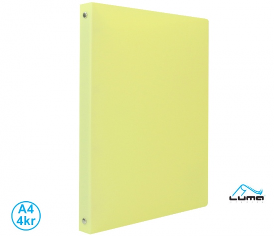 Pořadač LUMA A4 pastel 4 kroužkový žlutý