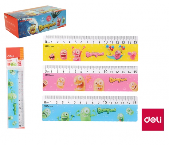 Pravítko 15cm BUMPEES DELI EG01002