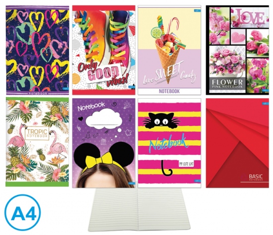 Sešit A4 linka 52l Basic girls