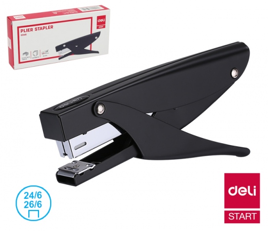 Sešívačka klešťová DELI E0346 černá