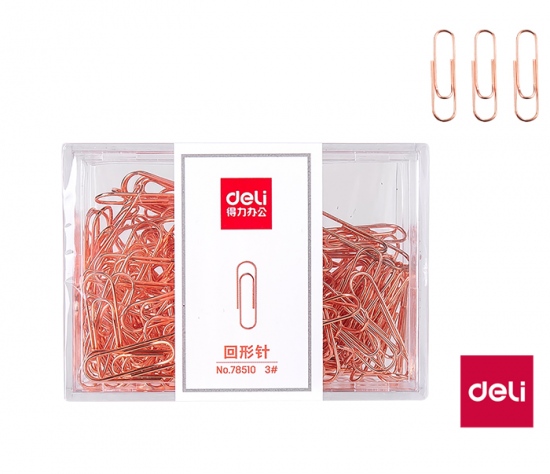 Sponky kancelářské 29mm růžové zlato 160 ks MACARON DELI 78510