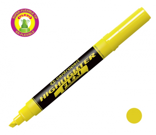 Zvýrazňovač Centropen 8542 Flexi, žlutý