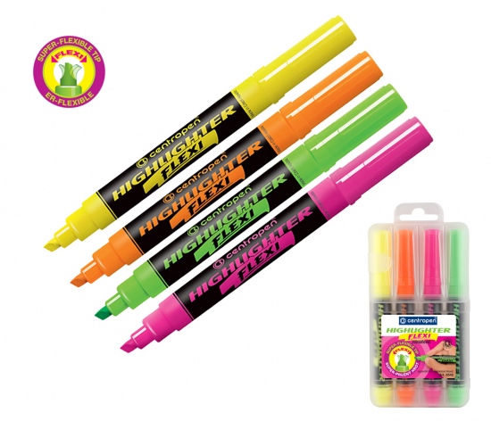 Zvýrazňovač Centropen 8542/4 Flexi