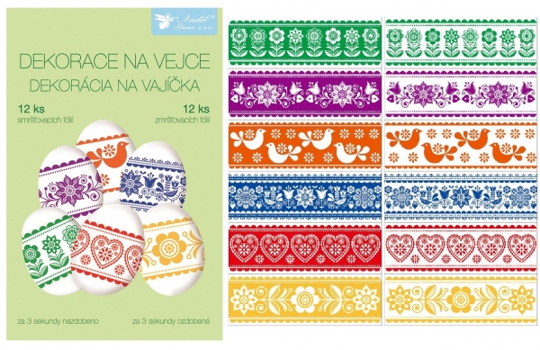 Košilky na vajíčka tradiční motivy 12 ks, 819