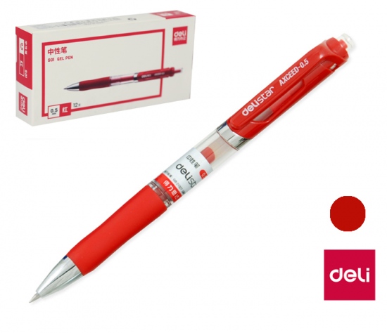 Gelové pero DELI S01 červené