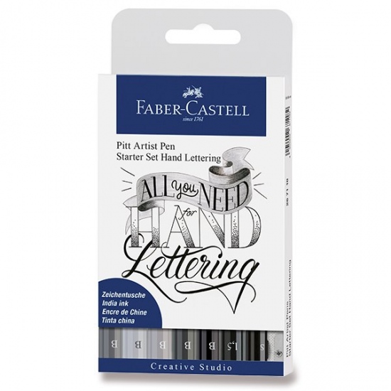 Levně Popisovač Faber Castell Pitt Artist Pen HandletterBasic 9ks