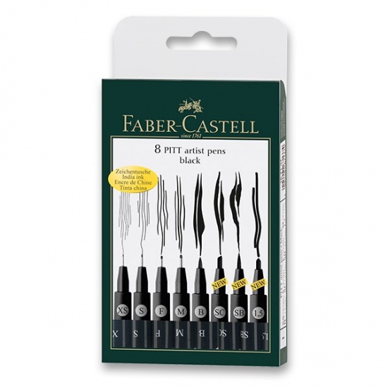 Popisovač Faber Castell Pitt Artist Pen 8ks