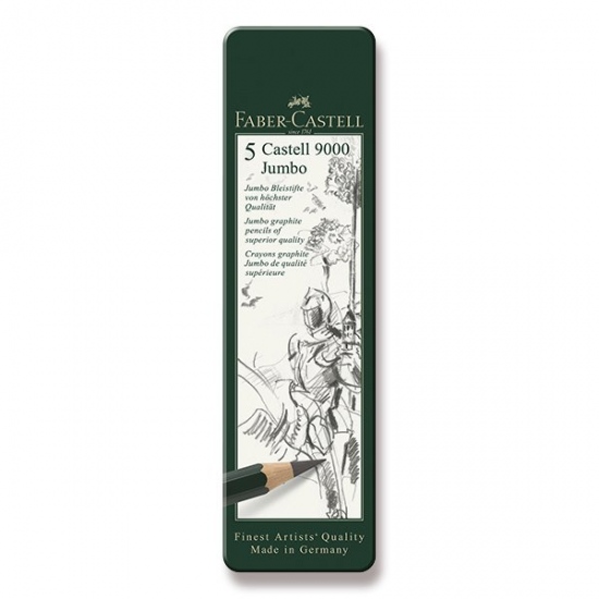 Levně Grafitové tužka Faber Castell Castell 9000 Jumbo plech 5 ks