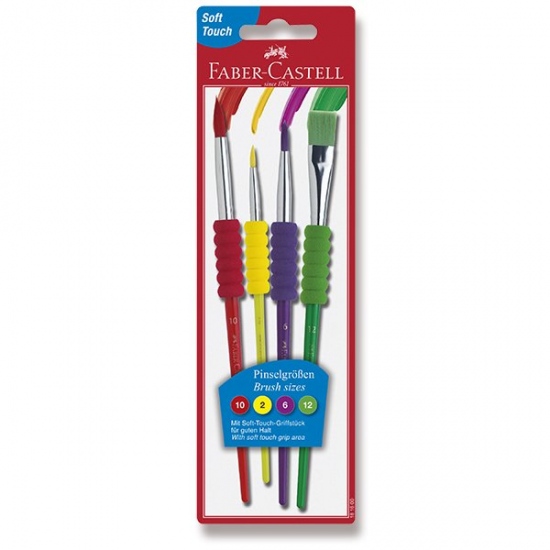 Levně Štětce Faber Castell Soft touch zákl. barvy 4 ks BL