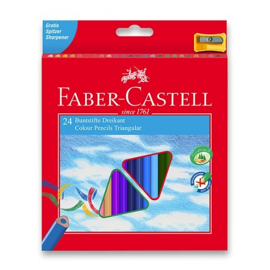 Levně Pastelky trojboké Faber Castell ECO 24 ks + ořezávátko