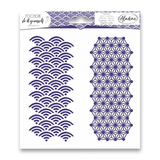 Šablona Pochoir Textile Japonská geometrie