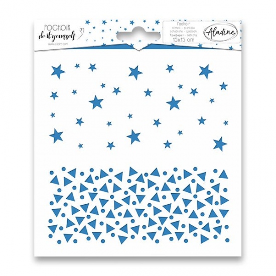Šablona Pochoir Textile Hvězdy a trojúhelníky