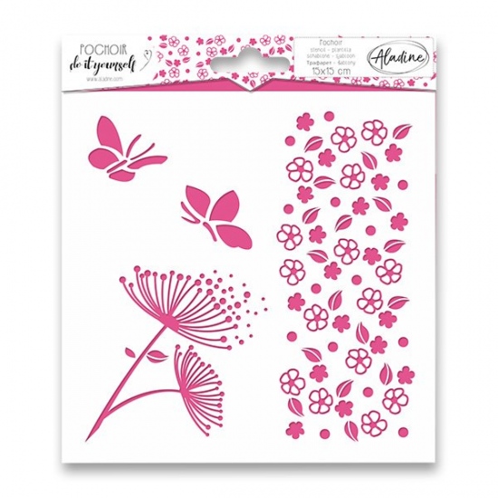 Šablona Pochoir Textile Kytičky