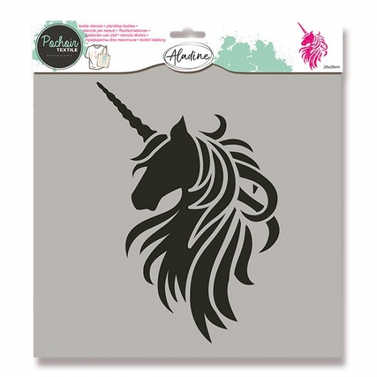 Šablona Pochoir Textile Jednorožec