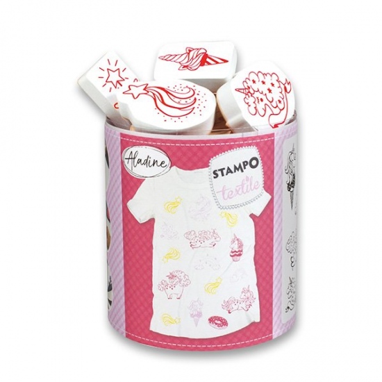 Levně Razítka Stampo Textile Jednorožci 14 ks