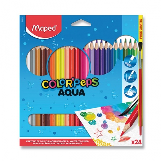Levně Pastelky Color Peps Aqua 24 barev + štětec