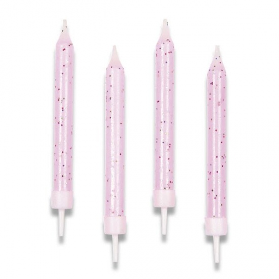 Dortové svíčky 10 ks růžové blistr