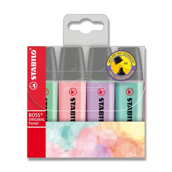 Zvýrazňovač BOSS ORIGINAL Pastel souprava B 4 ks