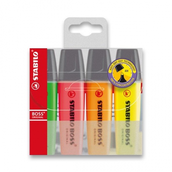 Zvýrazňovač BOSS ORIGINAL souprava 4 ks