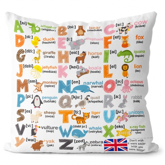 Polštář Anglická abeceda