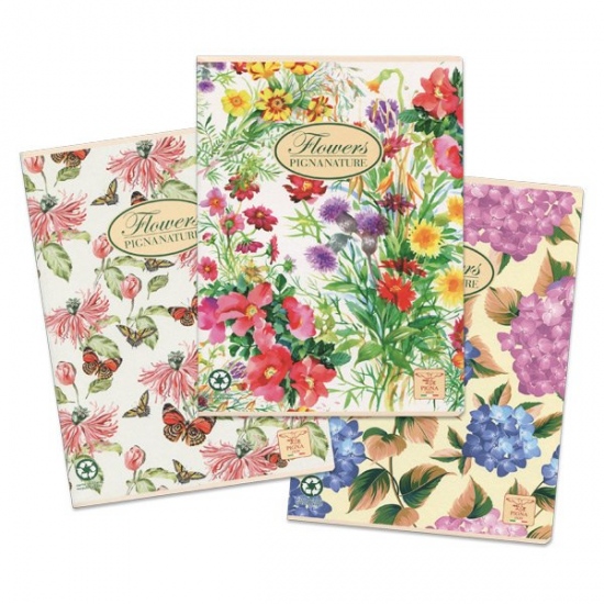 Nature Flowers školní sešit A4 čtverečkovaný mix motivů
