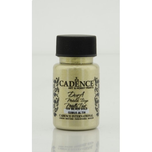 Metalická akrylová barva Dora Metalic zlatostříbrná silver gold 50 ml